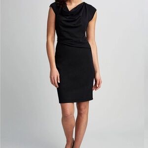 Elie Tahari Cowl Neck Ruched Dress Black Size Small NWT